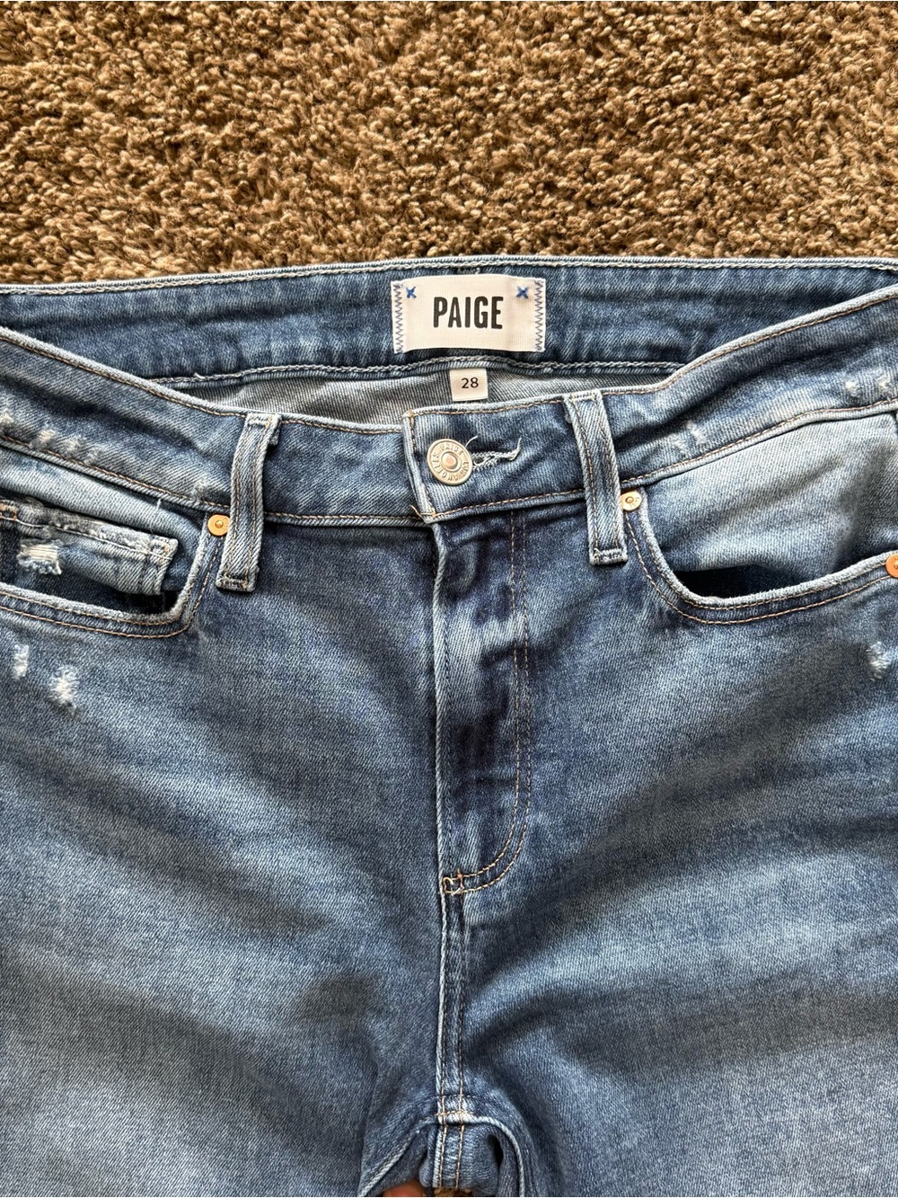 PAIGE Blue Hoxton Ankle Jeans - Size 28 - Picture 2 of 5